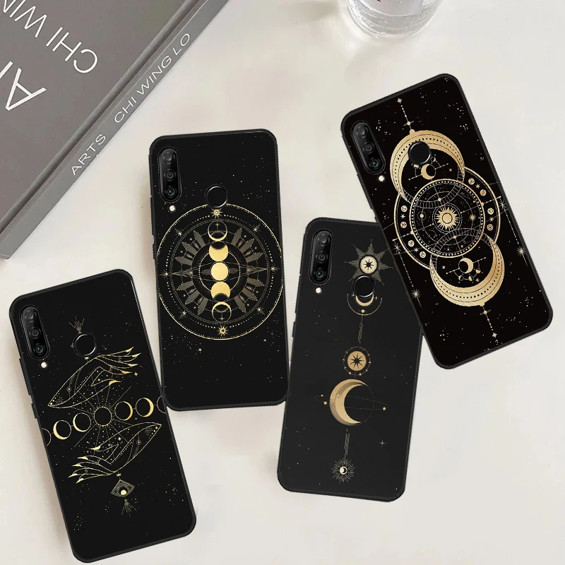 Galaxy Moon Stars Phase Totem Art Cover Per Huawei Nova 10 9 Se 5T 11I 8I 7I 3I Y90 Y91 Y70 Y60 Y61 P40 Lite P30 P60 Pro Case