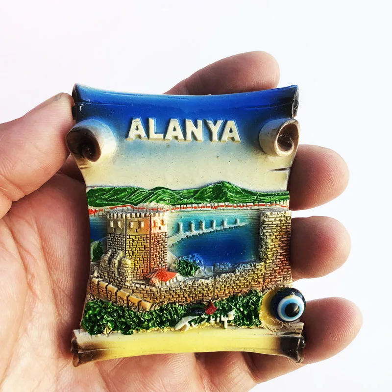 

Fridge magnet Türkiye Alania picture scroll decoration resin refrigerator magnet message post tourist souvenir handicraft