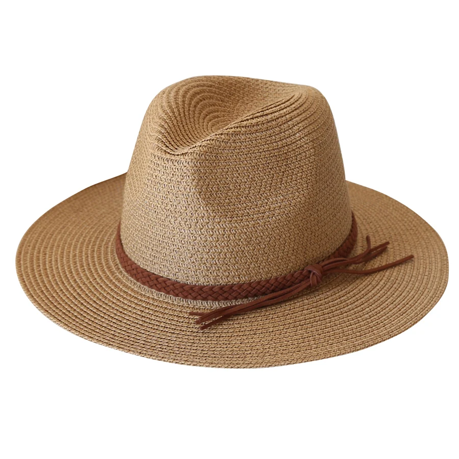 Wide brim Panama straw hat for UV sun protection – ideal for beach, summer, and outdoor use for men and women