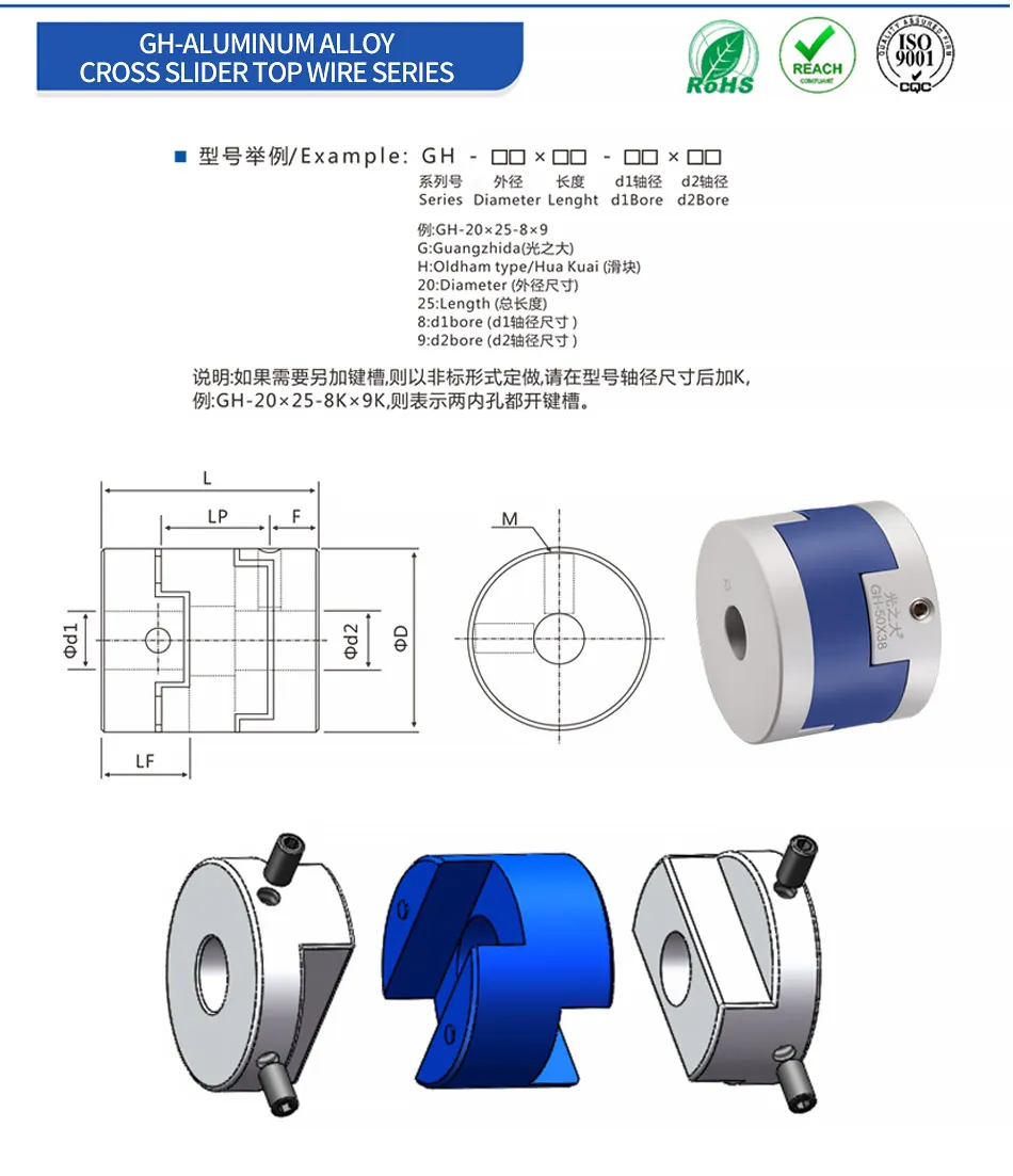 S9fe24fa00e364984af41078b73fed322s Aluminium material GH D20 L25 Oldham Coupler Power Transmission Parts Shaft Couplings cross slide block top wire series Mallzona