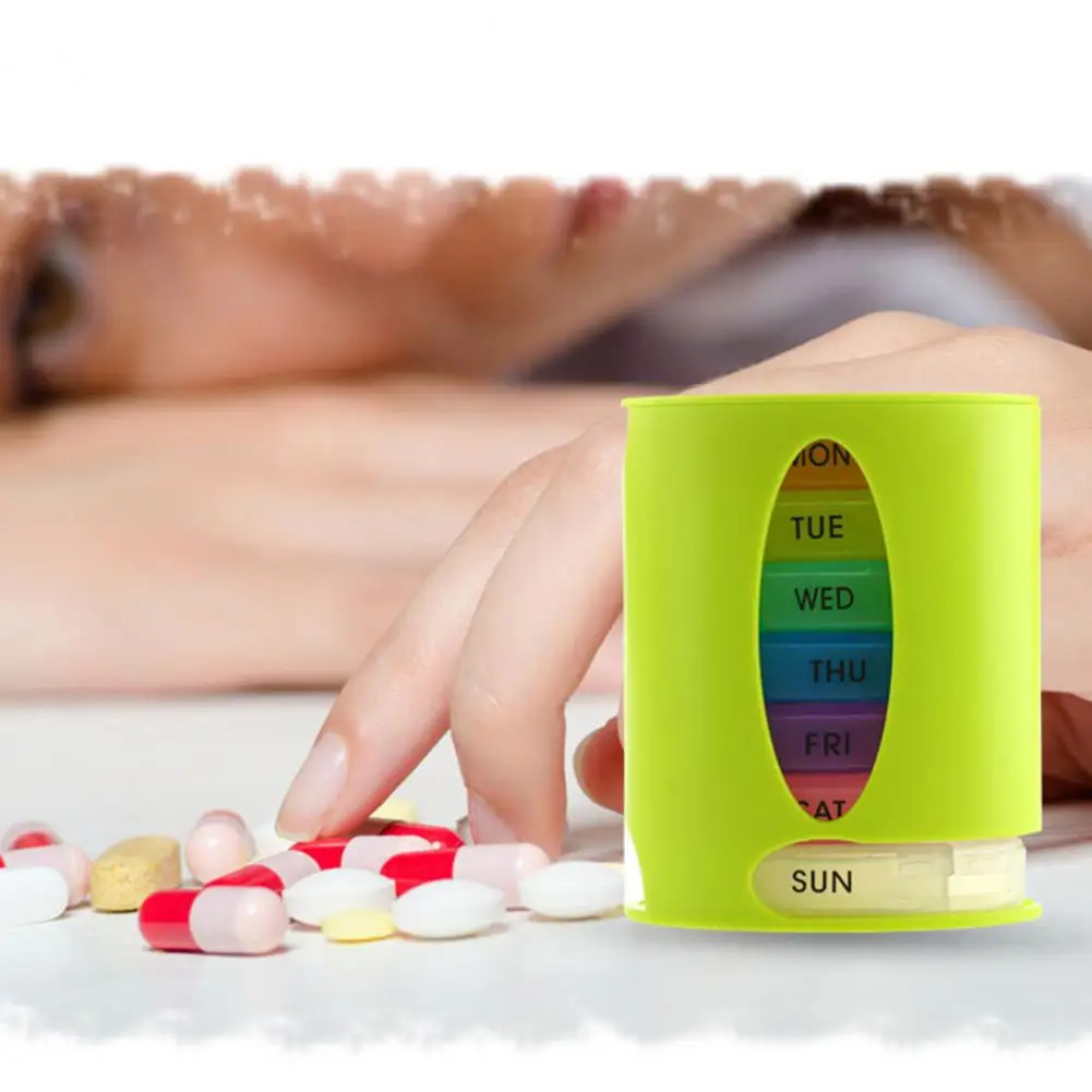 Practical Pill Holder Colorful Lightweight Pill Container Out Travel 7 Days Storage Box Tablet Case