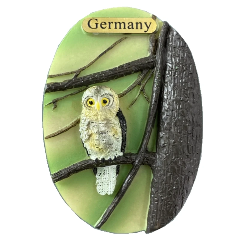 

Handmade Painted Germany Owl 3D Fridge Magnets Tourism Souvenirs Refrigerator Magnetic Stickers