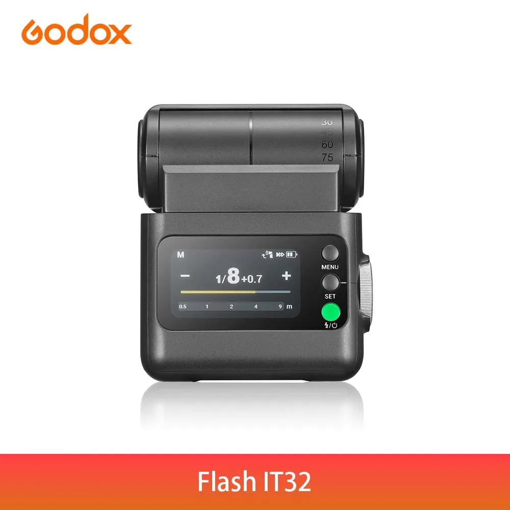 Godox iT32 TTL HSS 플래시 GN18 2.4G 무선 회전 헤드 + DSLR 미러리스용 강화 유리 스크린 보호 필름 9H 2개