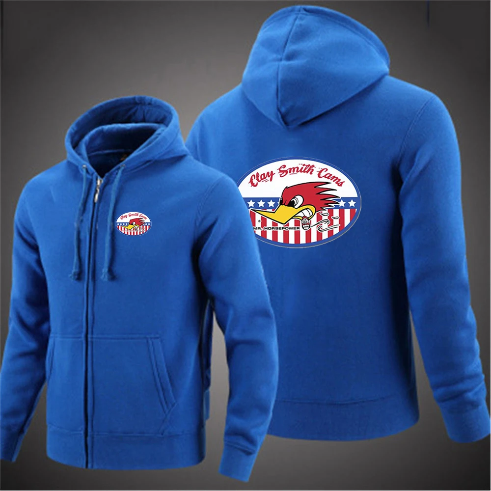 Men's Solid Color Zip Long Sleeved Streetwear Hoodie