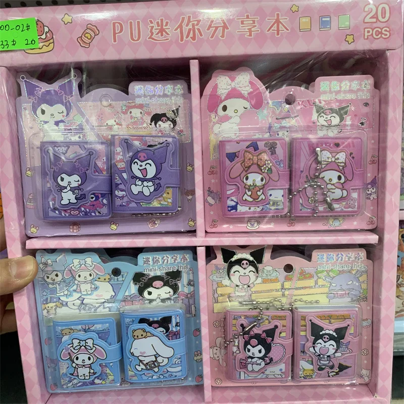 mini-carnet-de-poche-anime-sanurgente-bloc-notes-melodie-cinnamoroll-livre-a-main-kawaii-kuromi-pu-fournitures-pour-etudiants-vente-en-gros-20-pieces