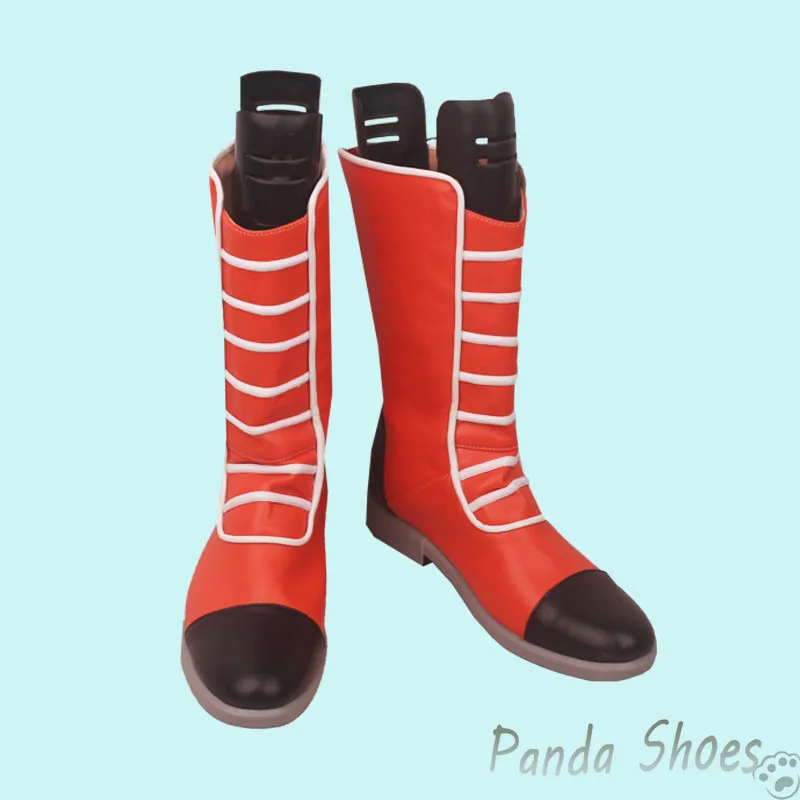 

JoJo's Bizarre Adventure Otoishi Akira Cosplay Shoes Anime Long Red Boots JOJO Cosplay Costume Prop Shoes for Halloween Party