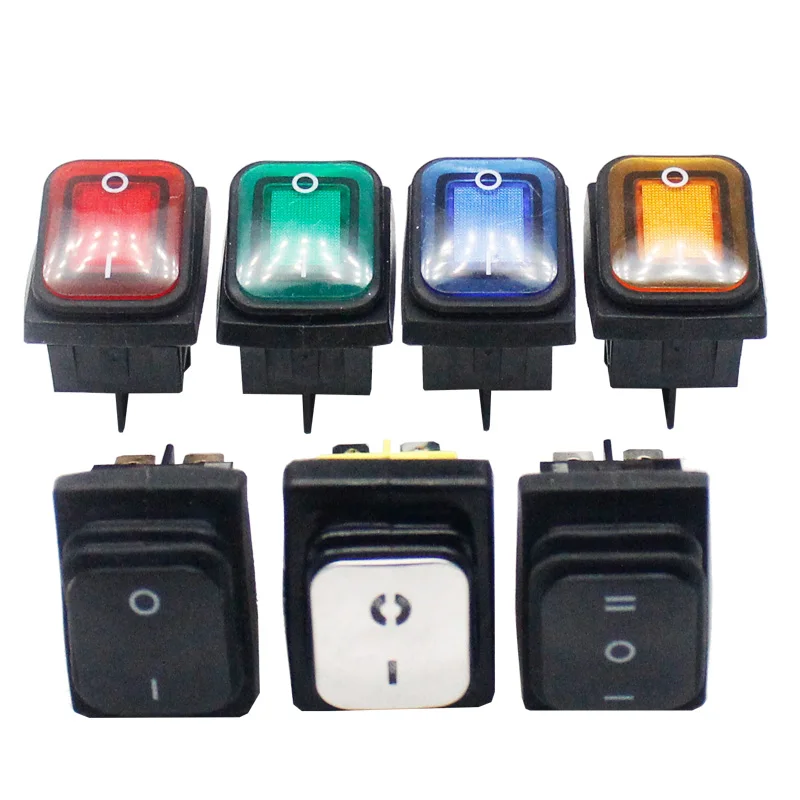 on-off 250VAC 4PIN SPST Waterproof illumination Rocker Switch 1pcs 36 5x31mm rocker switch power switch 2 position 6 pin 16a 250vac 20a 125vac snap in on off electric car truck rocker switch