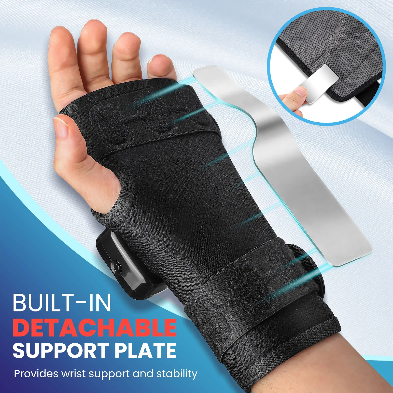 Wrist Heating Vibration Pad 3 Heat Level Heated Wrist Hot Therapy for Carpal Tunnel Relief Tendonitis Wrist Support Pad