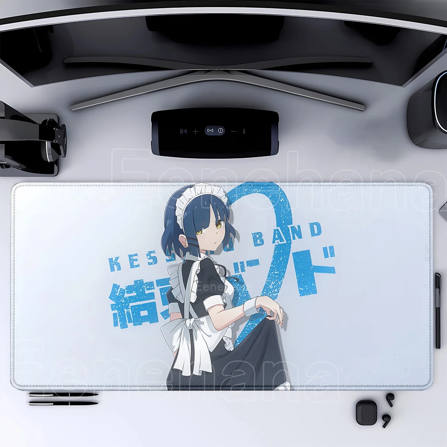 Bocchi The Rock Large Gaming Mousepad - HD Print Rubber Desk Mat with Locking Edge and Non-Slip Base