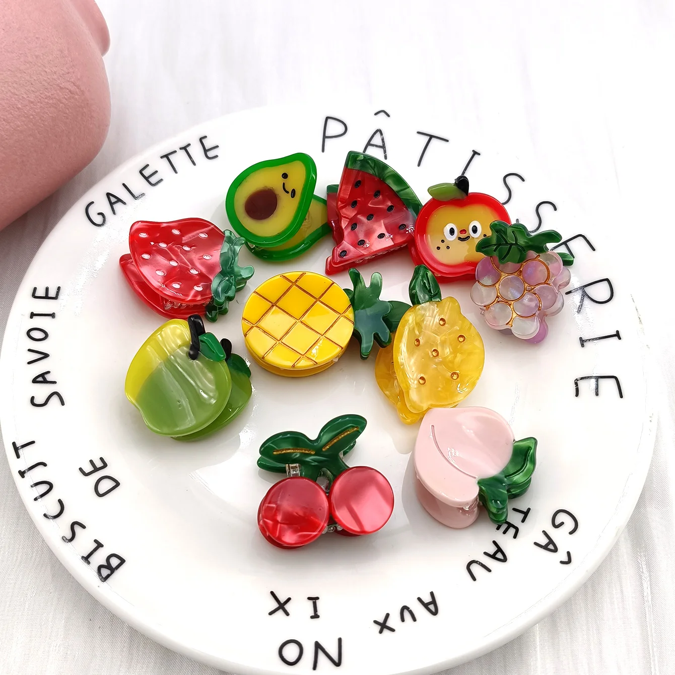 1/2/4 PCS Fruit Acetate Hairpin Cute Little Grab Strawberry Lemon Cherry Grape Bangs Broken Hairpin Top Clip Hair Accessories