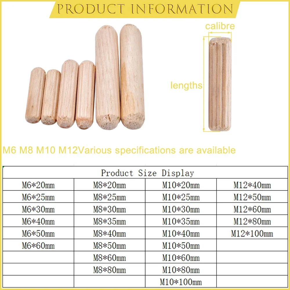 5/10/40/100Pcs 나무 은못 고정 캐비닛 핀 가구 액세서리 DIY 비행기/보트 M5-M12에 대 한 라운드 플루트 공예 은못 핀