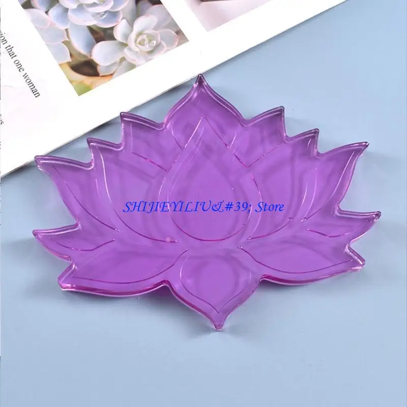 E21F DIY Lotus Tablett Gussform Kreative Lotus Form Tasse Matte Kristall Form – Detail 8