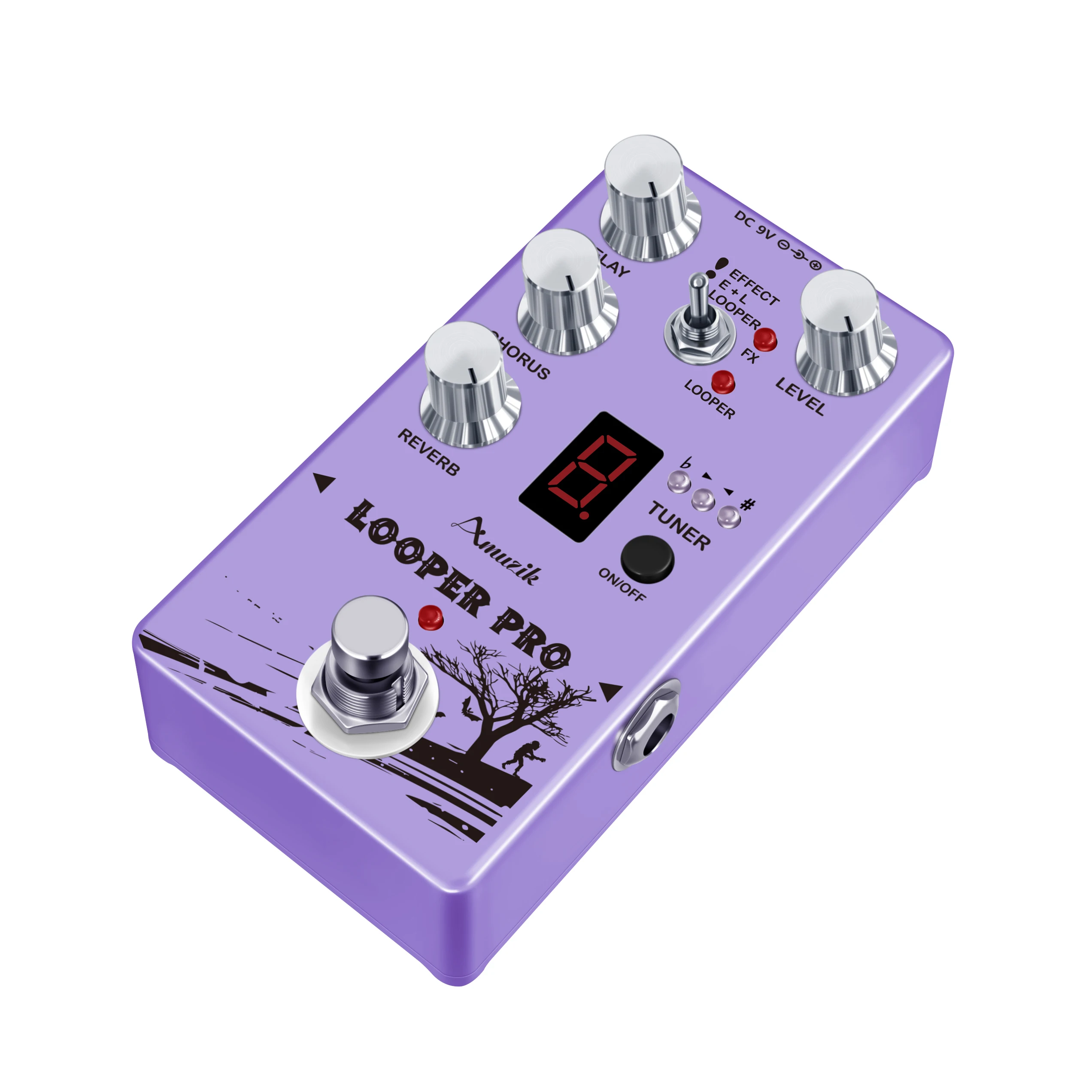Amuzik Looper Pro Multi-Effect Guitar Pedal Bass Pedal with Reverb