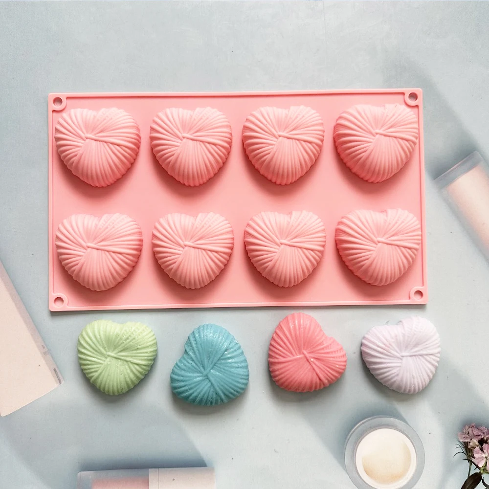 

8 Cavity Silicone Cake Mold Heart Dessert Baking Tools DIY Birthday Bakeware Love Shaped Mousse Mould