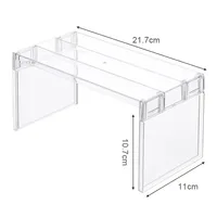 Étagère de rangement transparente pour réfrigérateur, gain de place, épaissie, séparateur de rangement superposé pour réfrigérateur, organisateurs de cuisine 1