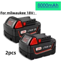 2025 New Original For Milwaukee M18 Power Tool Battery, Charger, BR, XC, 18V, 12000mAh M18B5, 48-11-1860, Built-in 21700 Battery 1