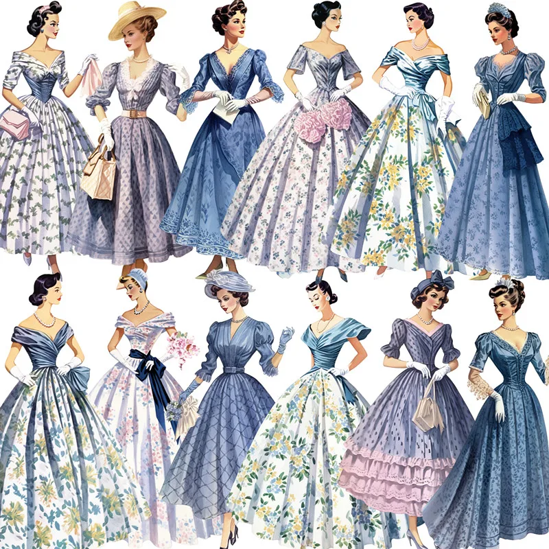 European Palace Retro Dress Ladies Sticker DIY Scrapbooking Junk Journal Phone Case Diary Album Gift Decoration 16PCS cartoon stickers decorative stickers self adhesive stickers stationery stickers paper stickers adhesive stickers decorative labels stickers handbook stickers diy scrapbooking accessories