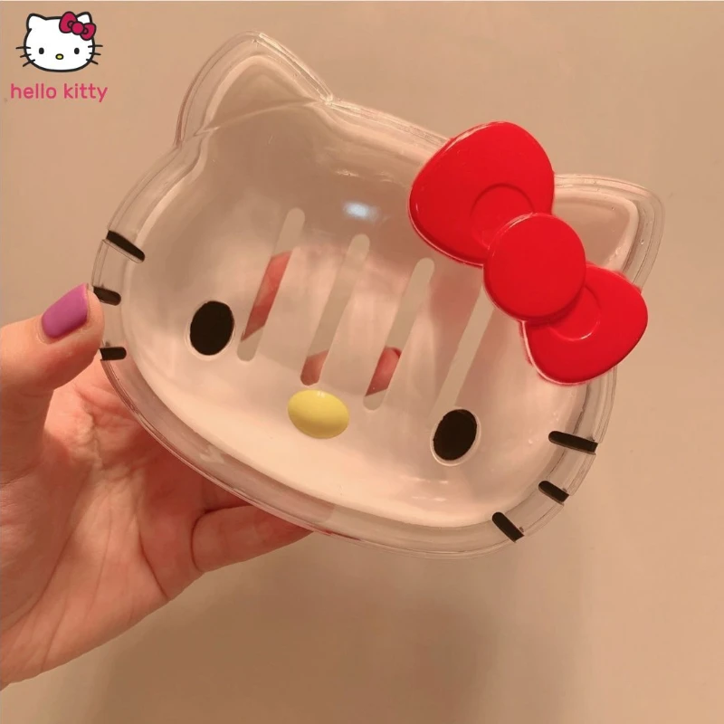 

Anime Peripheral Hello Kitty Cartoon Soap Dish Creative Personal Cute Draining Home Bathroom Travel Storage Box With Lid