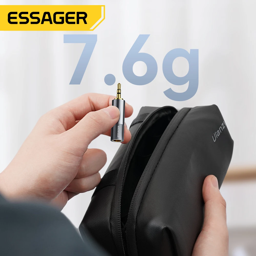 Essager 3.5mm To 6.5mm Audio Jack Adapter For Phone PC Earphones Speaker Sound Card Guitar DVD Amplifier 6.5 To 3.5mm Converters