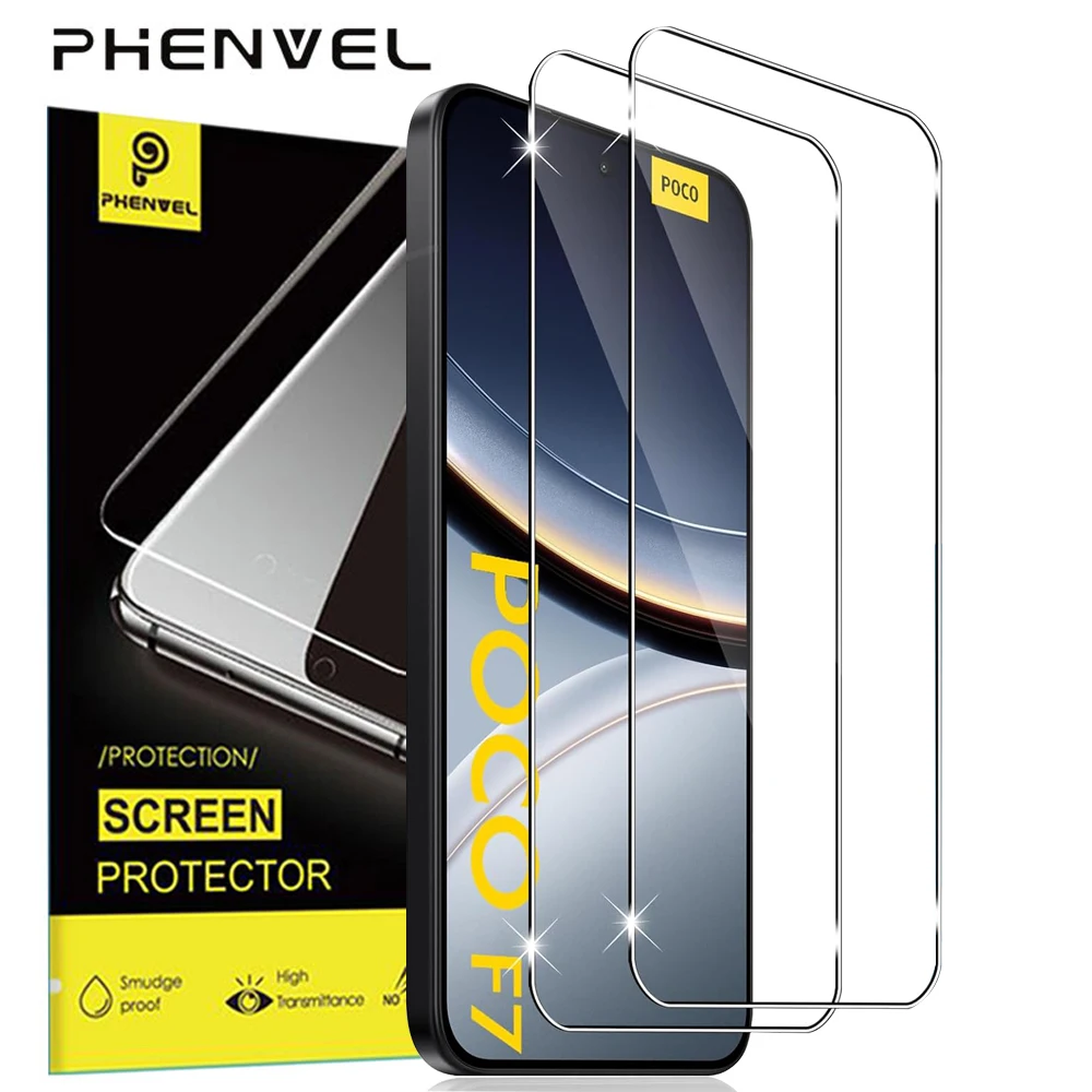 Crystal Clear Full Cover Anti-Shatter Tempered Glass Screen Protector - 2 Pack