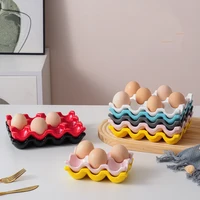 6 Grid/12 Grid Egg Storage Tray Ceramic Tableware Kitchen Egg Grid Refrigerator Egg Rack Household Kitchen Storage Supplies 1