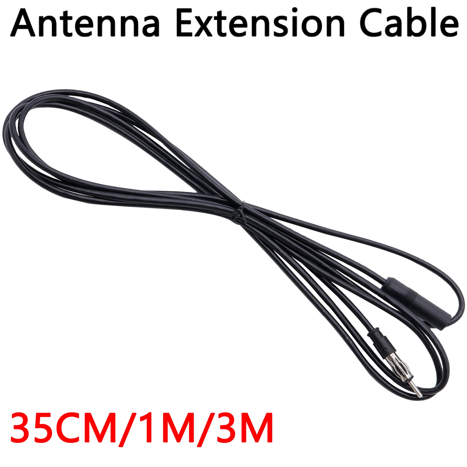 Cable de extensión de antena de radio de coche, antena de radio FM AM para  automóvil, cable de extensión de 19.6 pulgadas, conector de enchufe DIN