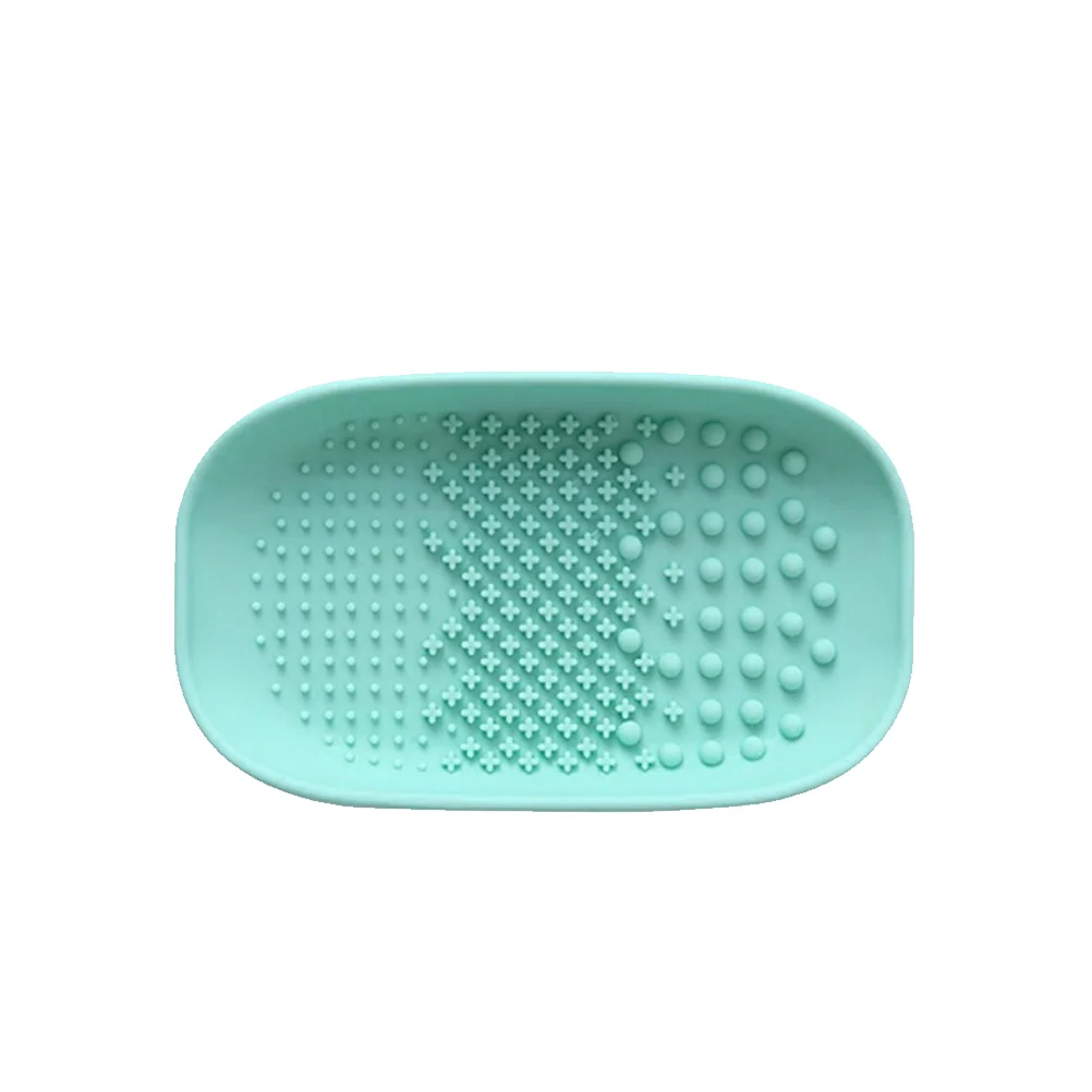 

1PC Makeup Brush Cleaning Plate Brush Washing Dish Handheld Cleaning Pad Brushes Scrub Board for Women Light Green