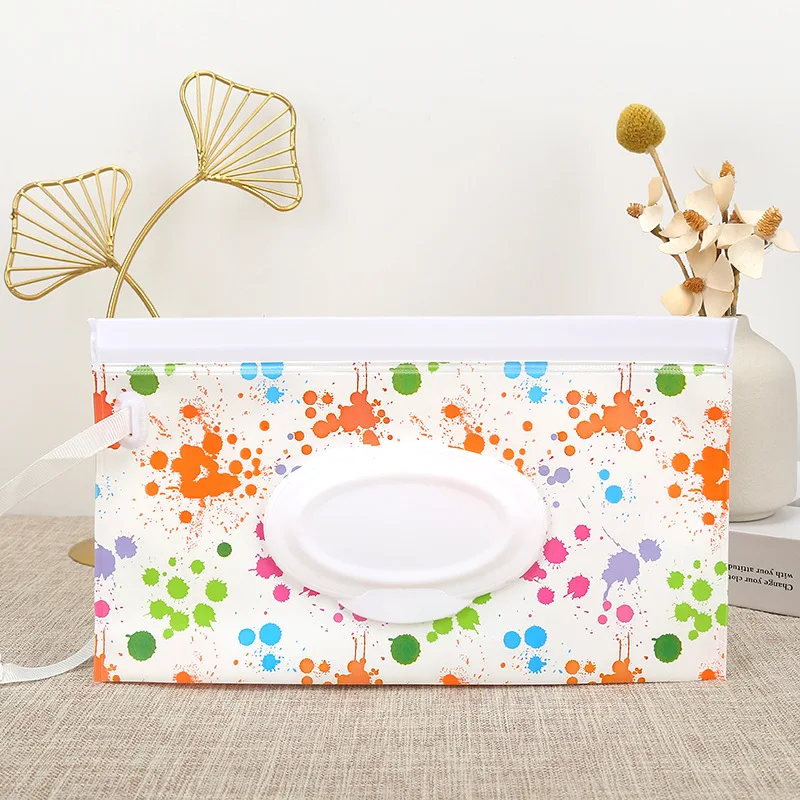 

EVA Baby Wet Wipe Pouch Portable Wipes Holder Case Flip Cover Snap-Strap Reusable Refillable Cosmetic Pouch Useful Tissue Box