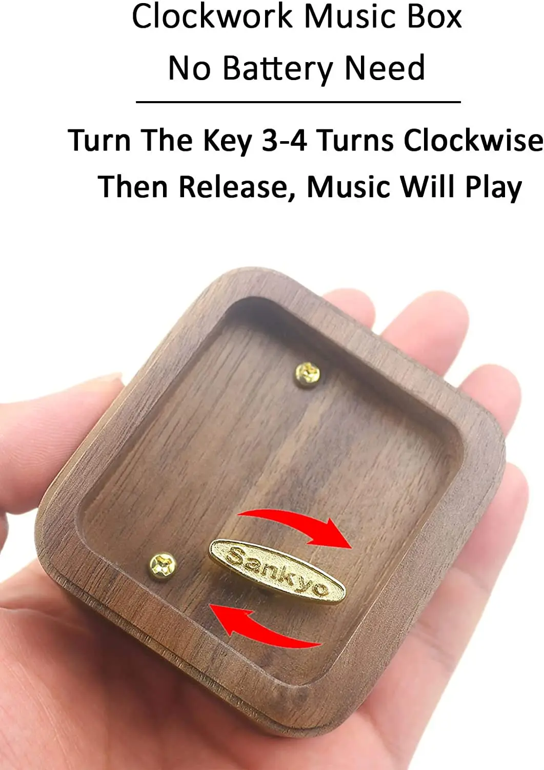 Sinzyo Here Comes The Sun Music Box Vintage Musical Boxs Gift for Birthday Valentine's Day Christmas Day Musical Note Walnut Box