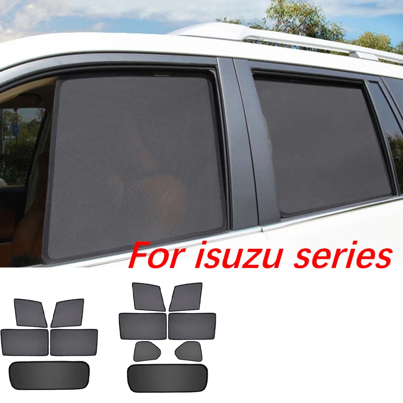 

High Quality Full Set Sun Shade Side Window For Isuzu D-MAX 2015-UP MU-X 4X4 4WD Car Sun Shade Side Window Gauze Mesh Sunshade