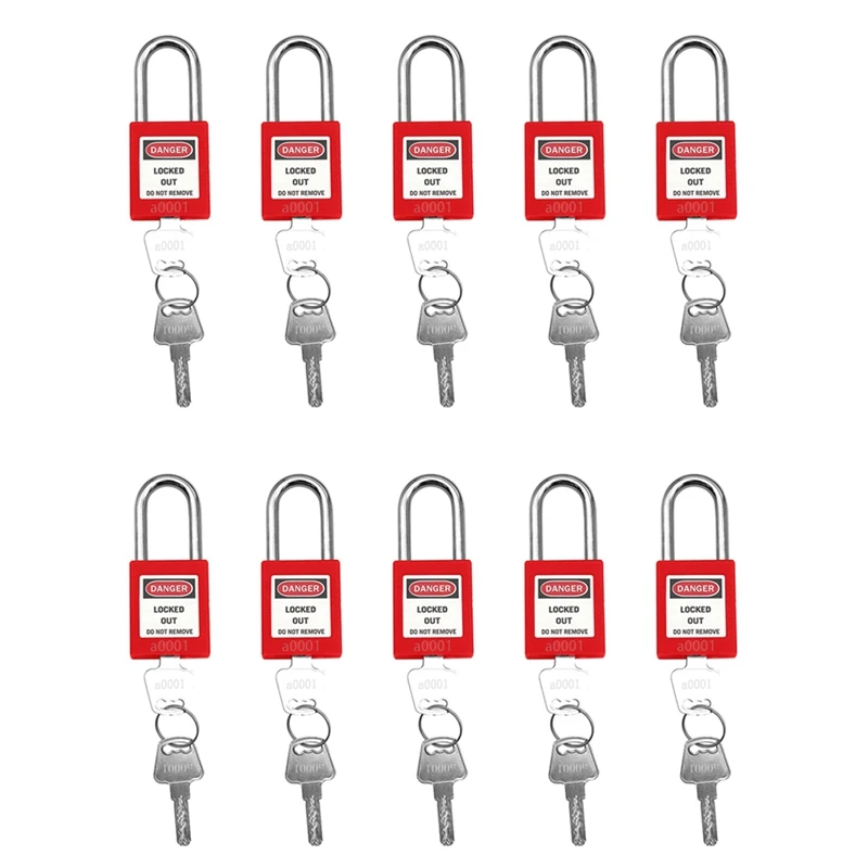 

10Pcs Set Lockout Tagout Lock Safe Padlocks For Lock Out Tag Out Stations And Devices