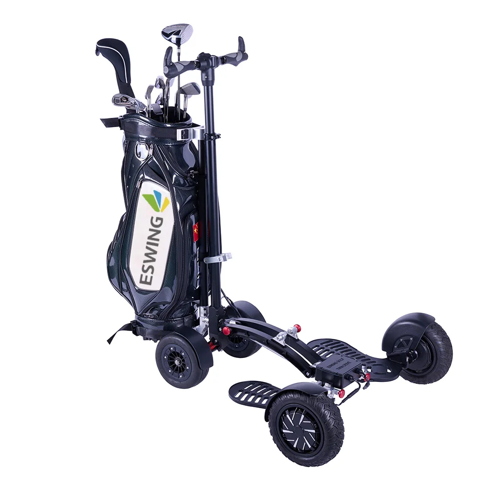 ESWING New 4 Wheel Electric Golf Trolley 1600W Foldable Push Golf Trolley Electric