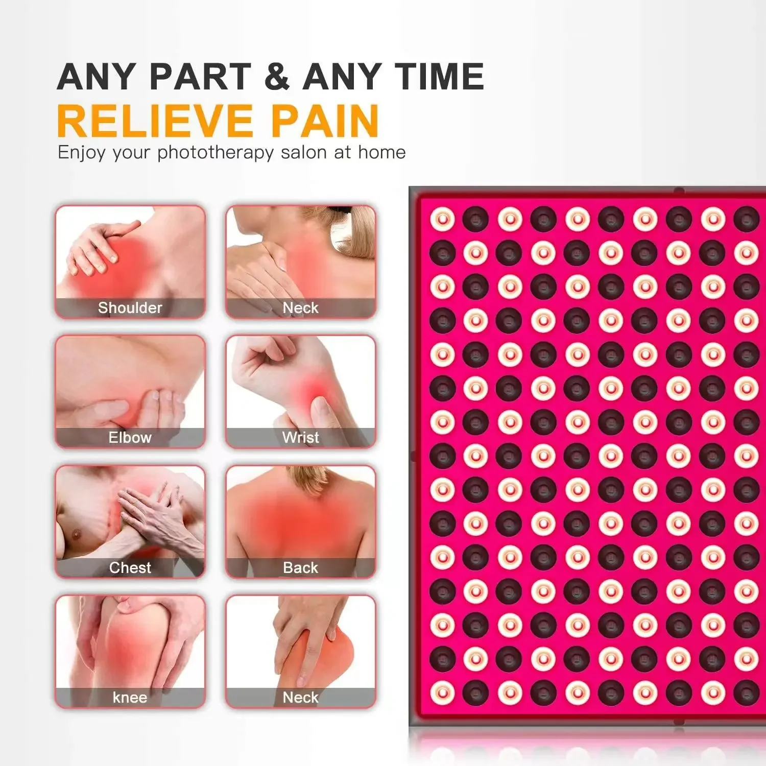 Red Light Therapy ,45W Red Infrared Light Therapy Panel for Body Pain Relief of Muscles Device, 660nm 850nm