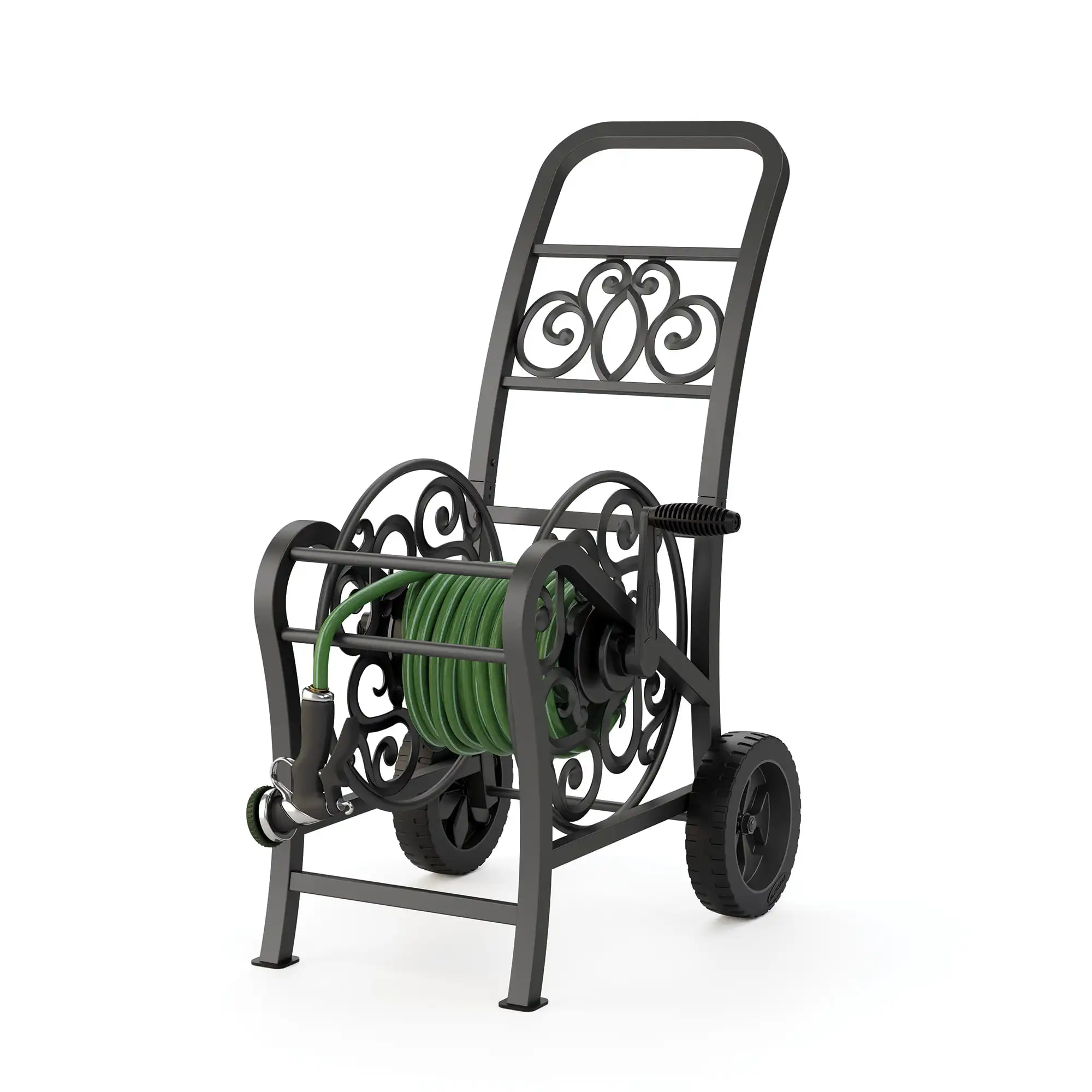 

Garden Watering Elite Metal Decorative Hose Cart 150 ft., Powder Coated Steel