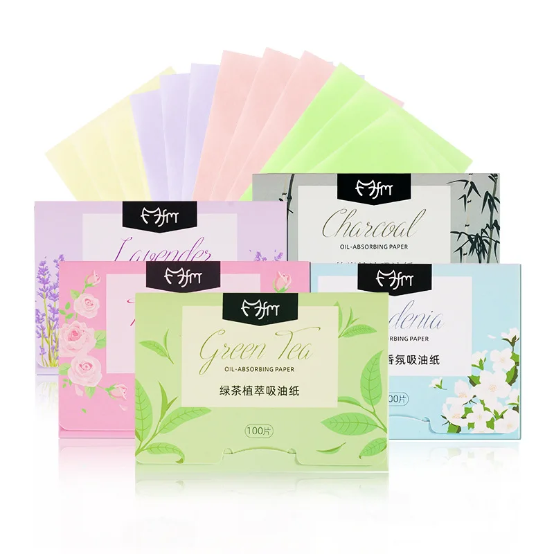 100pcs Green Tea Facial Oil Blotting Sheets Paper Cleansing Face Oil Control Absorbent Paper Women Beauty Makeup Accessories New images - 6