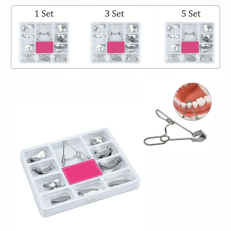 

Dental Sectional Contoured Metal Matrices Matrix with Springclip No.1.330 Band Resin Clamping/seperating Ring Dentist Tools