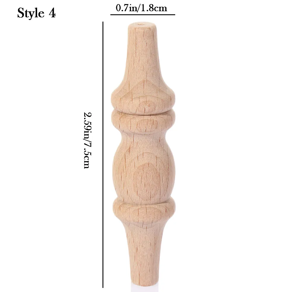 Vintage European-Style Carved Wooden Furniture Legs with Floral Design