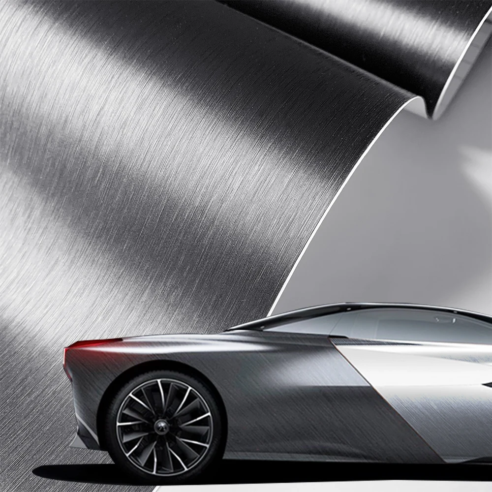 Brushed Aluminum Vinyl Wrap Film Car Wrap Matt Brushed Auto Sticker Air