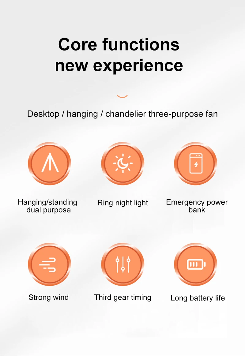 S9fe455a092bb4f379fd4d3ed0d626288q 10000mAh Portable Fan Home Outdoor Camping Fan LED Lighting Tripod Stand Desktop with Power Bank Wireless Ceiling Electric Fan Mallzona