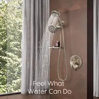 Brushed Nickel Shower Faucet Set with Valve, Shower Kit with Valve and 6 Setting Shower Head, Bathtub Shower Head and Faucet Set 2