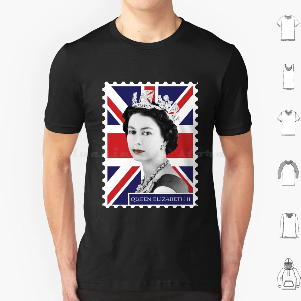 Queen Elizabeth Ii Stamp _ Jack T Shirt Cotone Uomo Donna Stampa Fai Da Te Regina Inghilterra Elizabeth Queen Elizabeth Regno Unito Regina