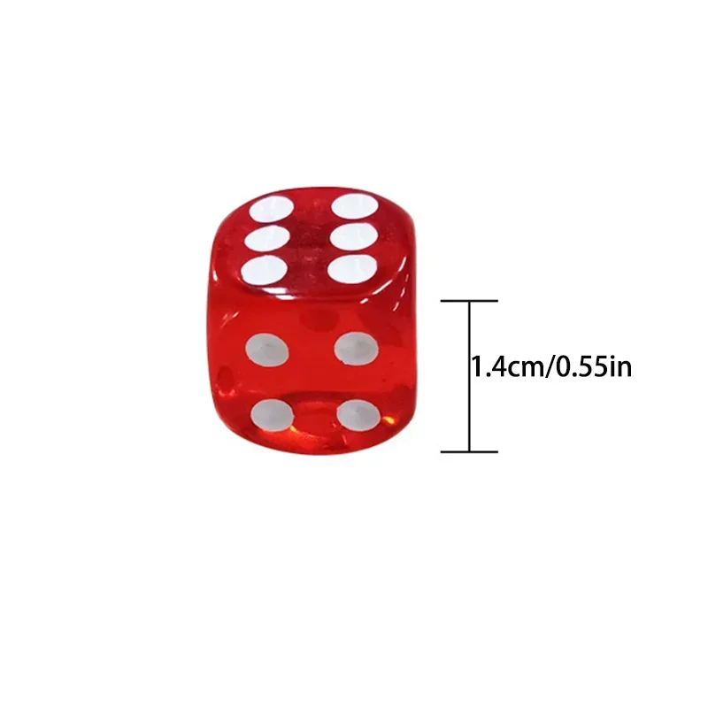 Edge Board Game Dice for Tabletop 14mm 50PCS Colorful Transparent Dice Set - Rounded RPG, D&D, Casino, Party Games