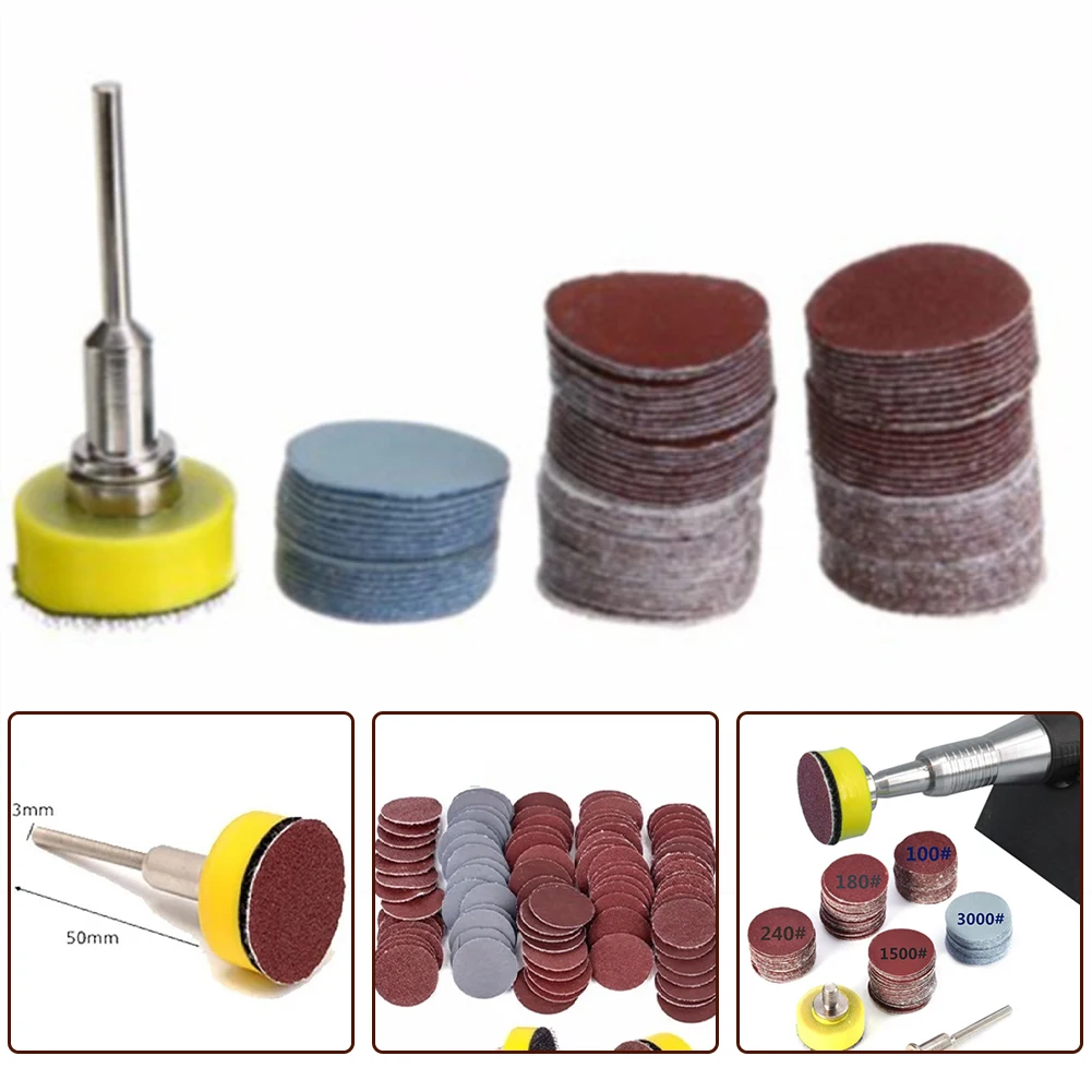 

100Pcs/set Car Body Cleaning Polishing Tools 1inch 25mm Sanding Discs Pad 100-3000 Grit Abrasive Polishing Pad Kit