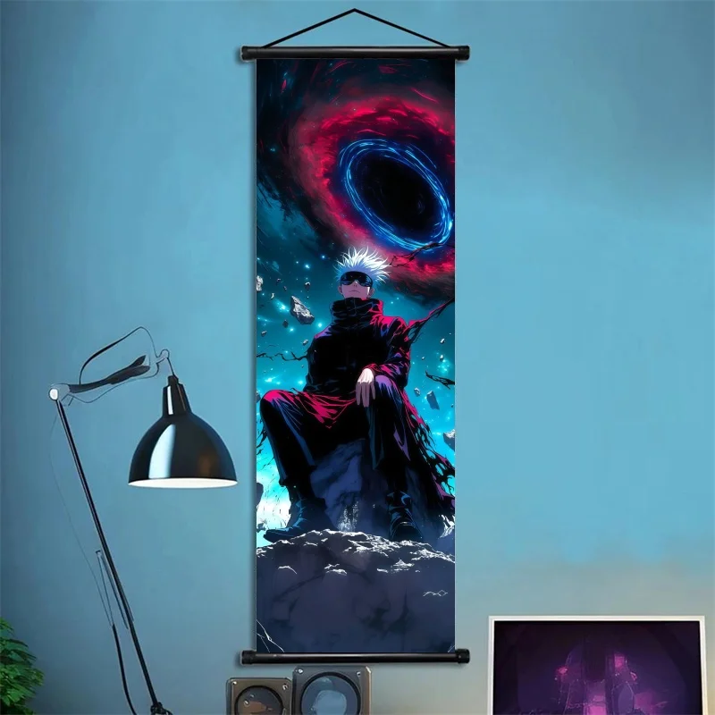 Jujutsu Kaisen Gojo Satoru Fabric Wall Art Scroll for Bedroom or Gaming Room Decor