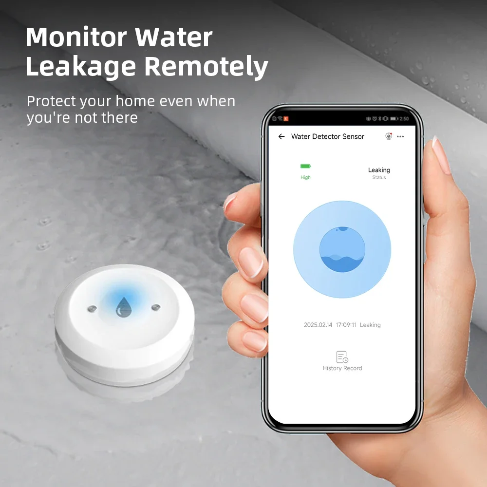 Haozee Zigbee Water Sensor Flood Leak Detector App Remote Monitoring thumbnail 3
