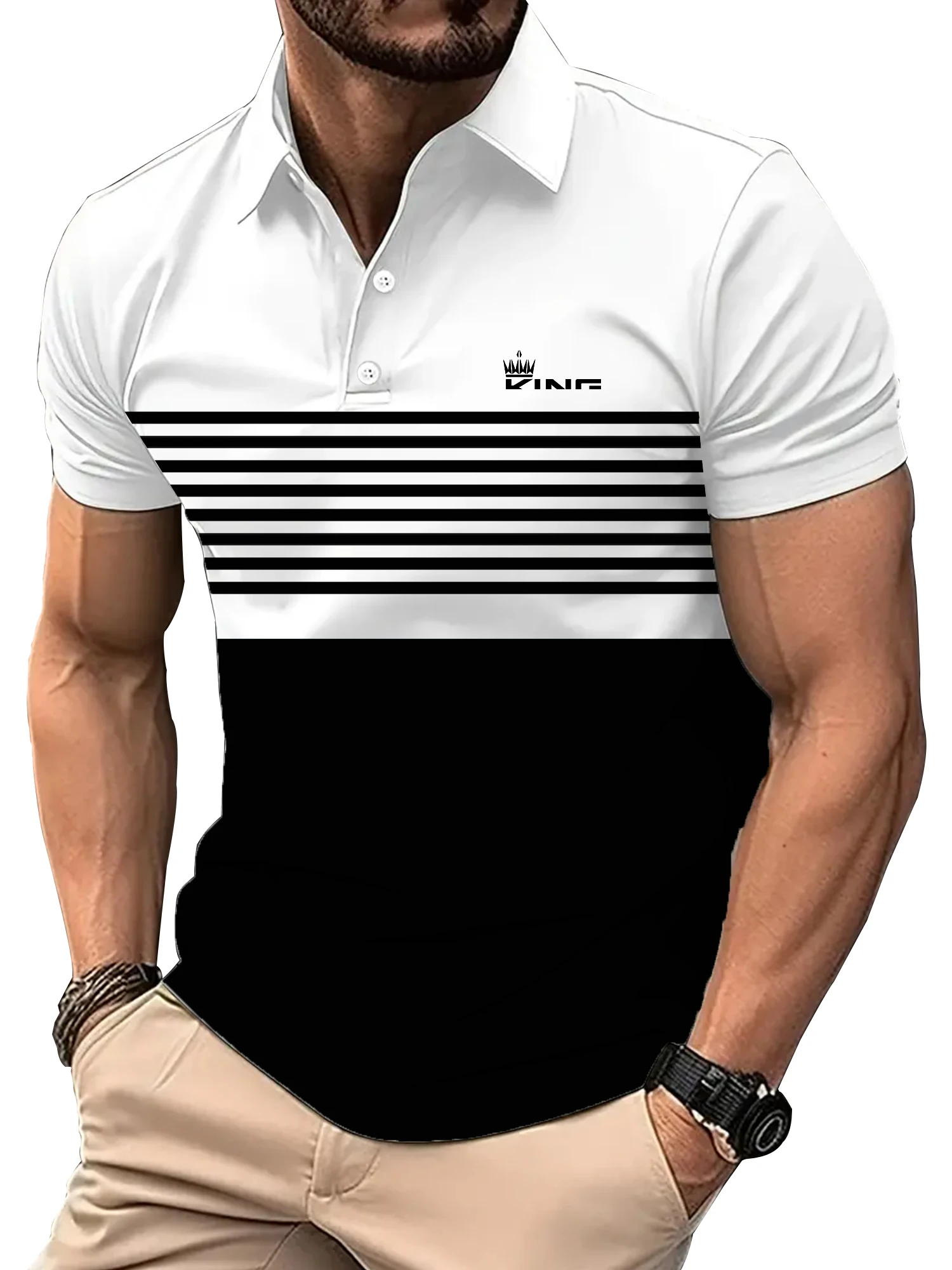 2024 Golf Wear Men Fashion Short -sleeved Striped Stamps Poloshan Casual Lapel POLO Shirt Men's Clothing Tops 11 S9fe49b3bdc924fa0afbf078d8602a90fM