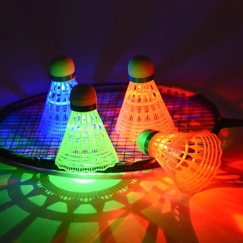 

2/3/4/8pcs LED Badminton Ball Glowing Light Up Plastic Badminton Shuttlecocks Colorful Lighting Balls Sports Training In/Outdoor