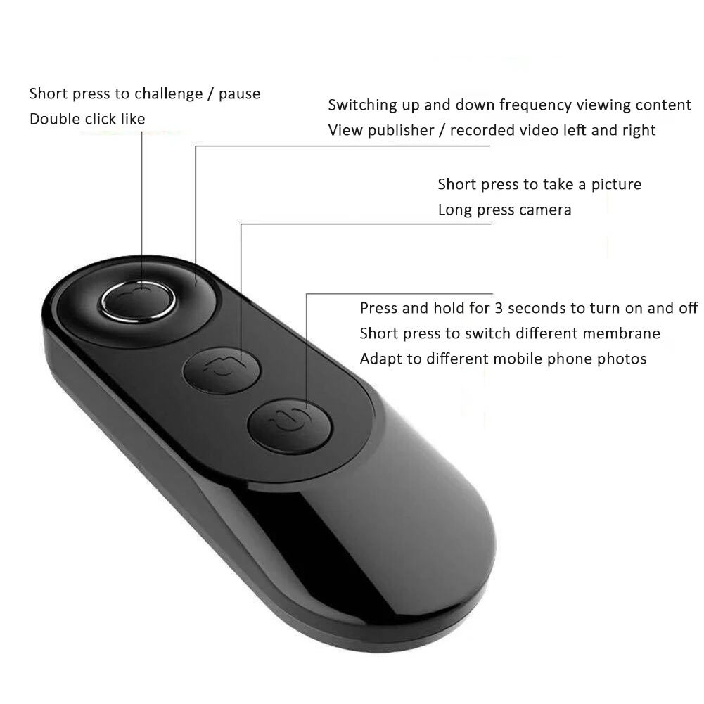 Bluetooth-Compatible Remote Control Button Wireless Controller Self-Timer Selfie Configuration Photo Studio Use camera remote shutter button camera remote shutter release