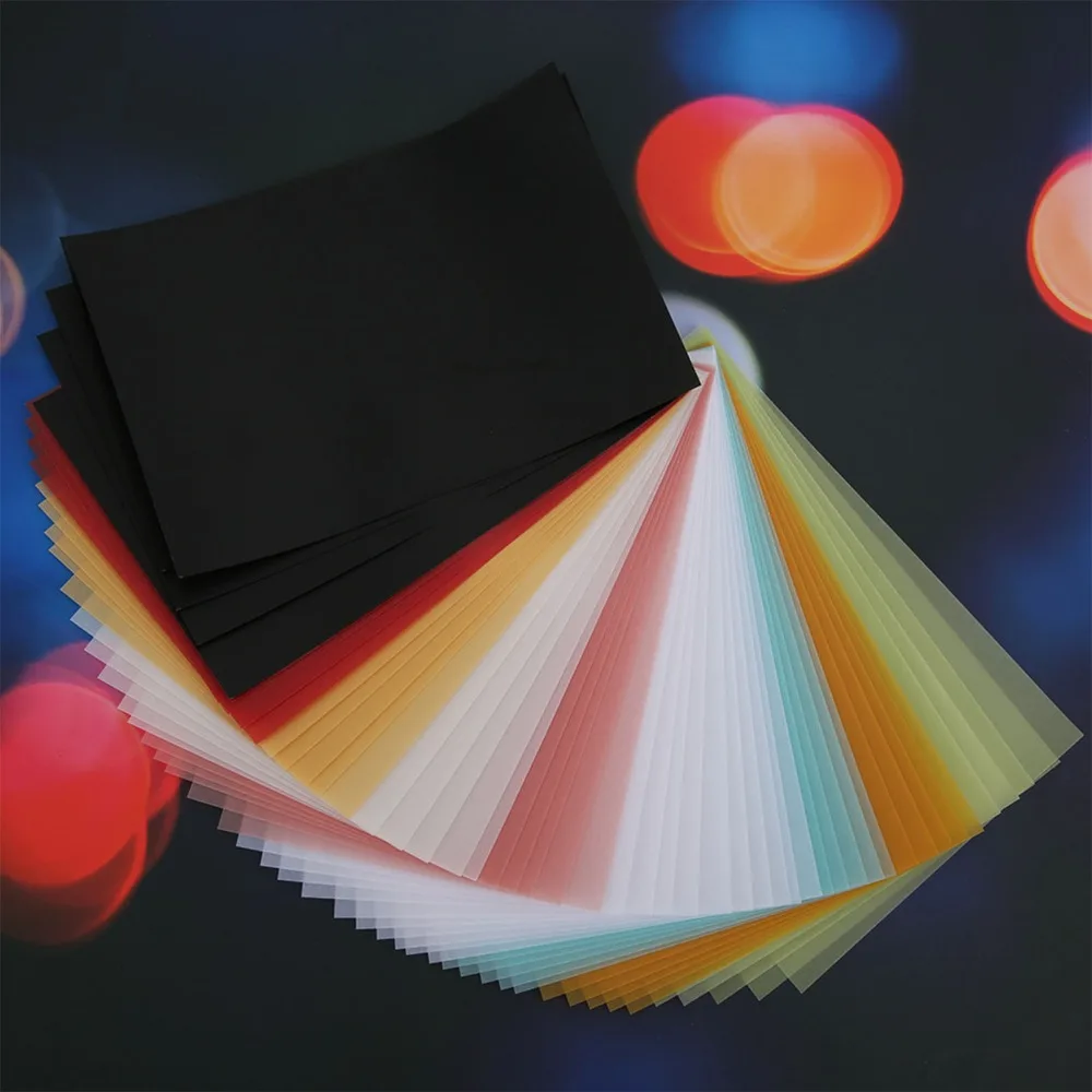 50pcs 트레이싱 컬러 황산 종이 15×10CM 멀티 컬러 투명 종이 반투명 트레이싱 페이퍼 스크랩북킹