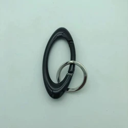 Twisted Metal Carabiner Keychain - Gothic Style Multifunctional Decor Accessory (B-Black)